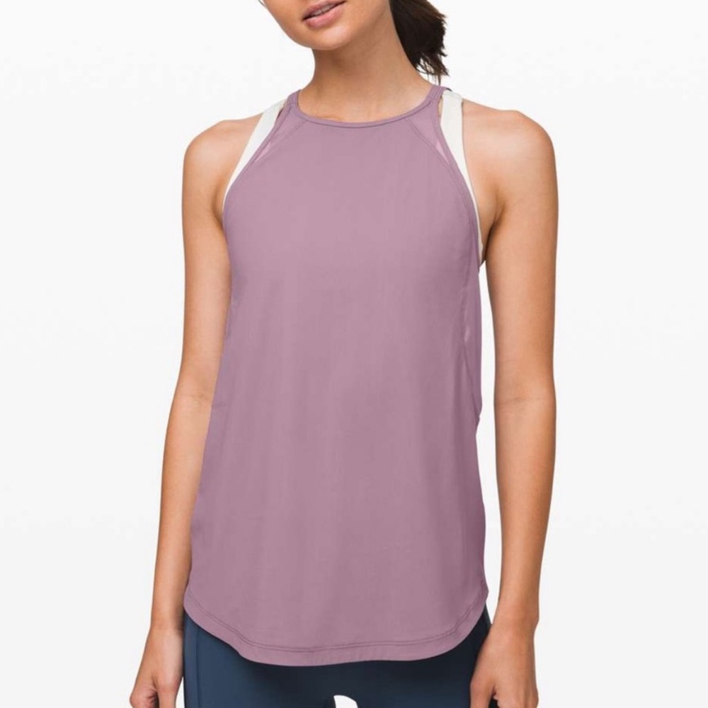 Lululemon Run Off-Route Mesh Tank Top Frosted  Mulberry Activewear